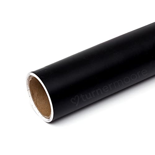 Matte Black Vinyl Adhesive Roll 12" x 15 FEET, Permanent Black Vinyl