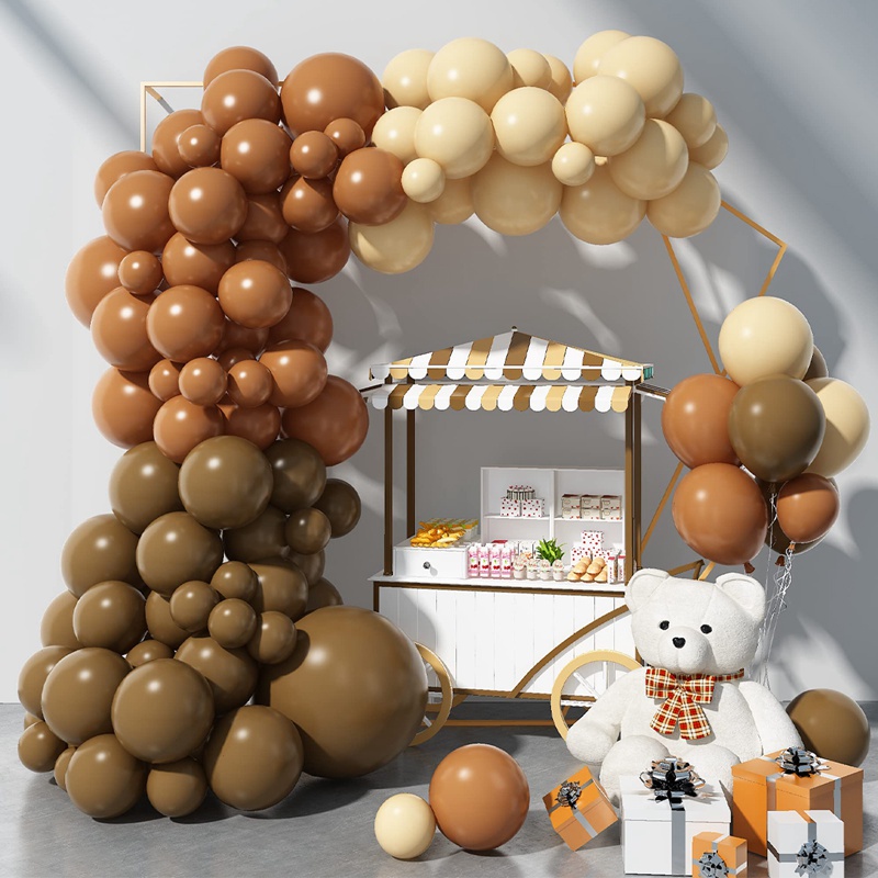 Brown Nude Balloons Garland Kit Double St￭ Ivory Coffee Gold Metal