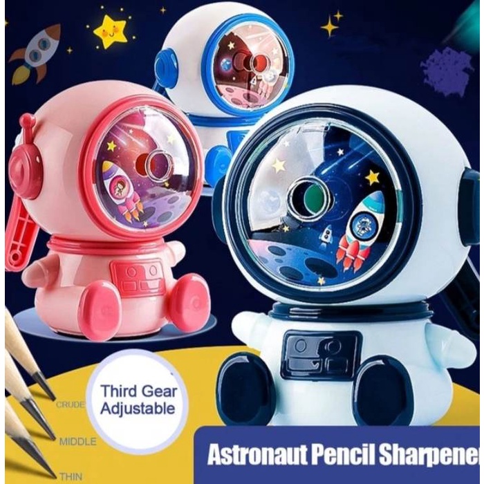 Astronaut Pencil Sharpener Automatically Enters Pencil Sharpener