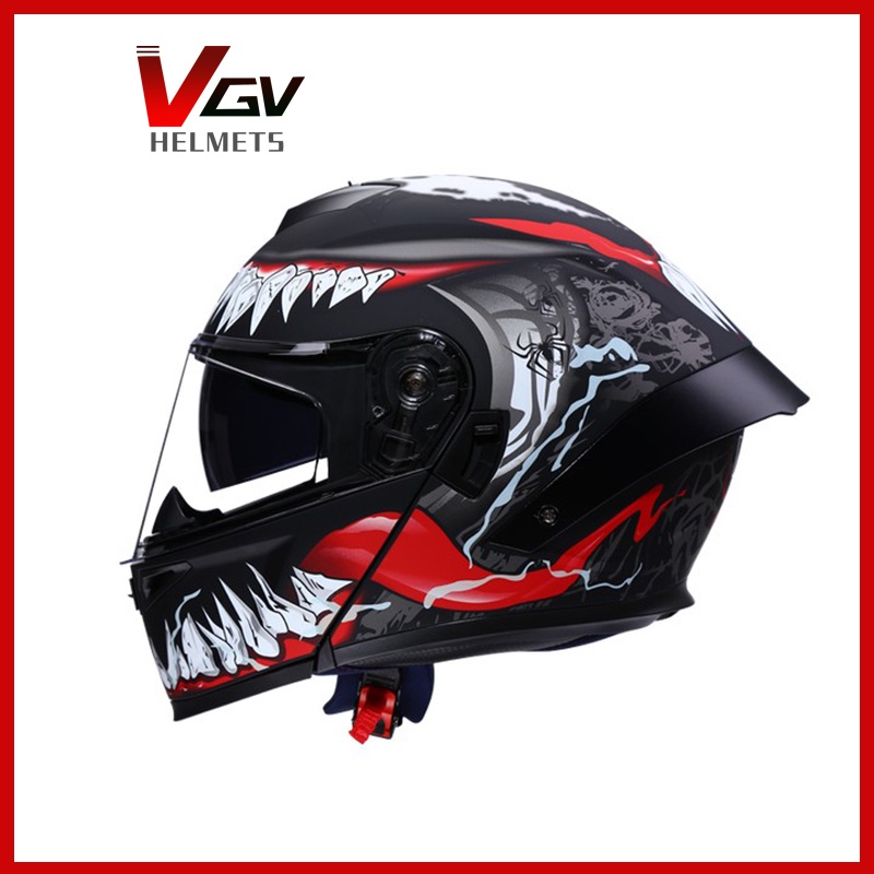 VGV Dual Lens Motorcycle Helmet Full Face Helmet Double Visor Helmet