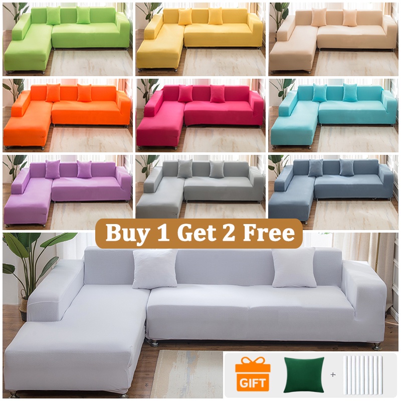 Sofa Cover Set Regular Shape L Shape Sofa Cover Stretchable 1/2/3