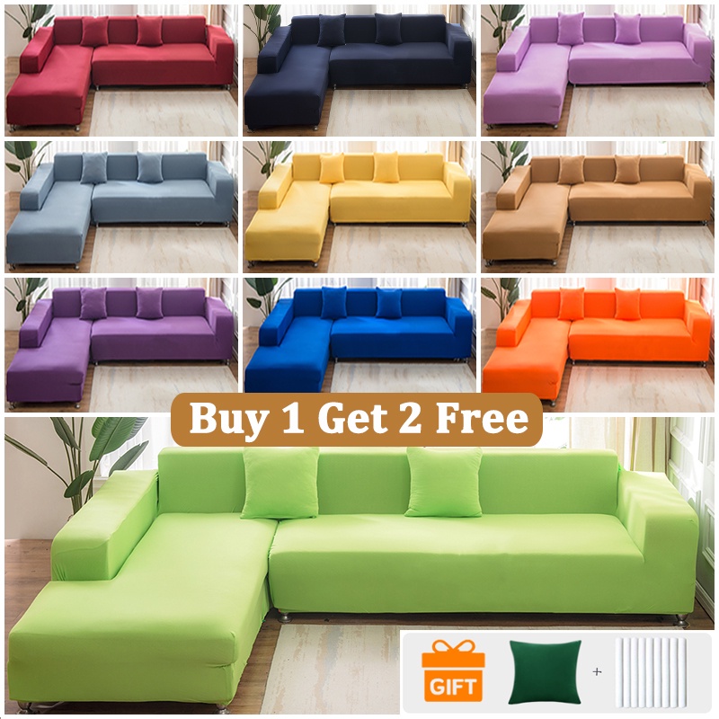 Sofa Cover Set Regular Shape L Shape Sofa Cover Stretchable 1/2/3