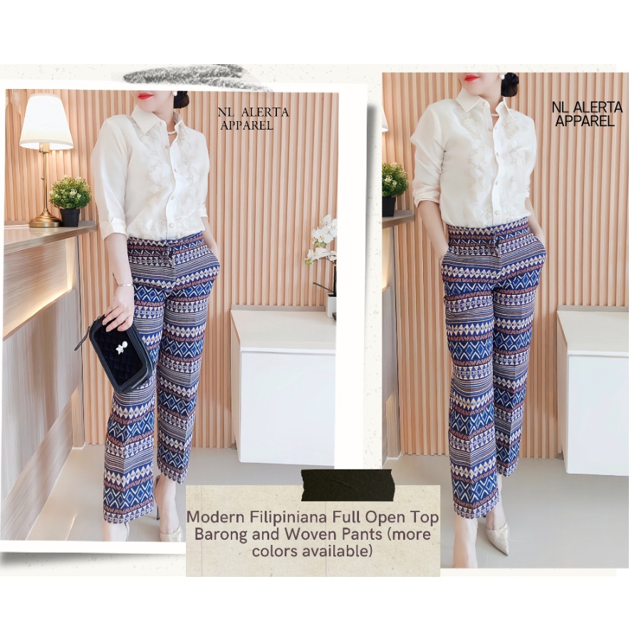 Modern filipiniana attire pants hotsell