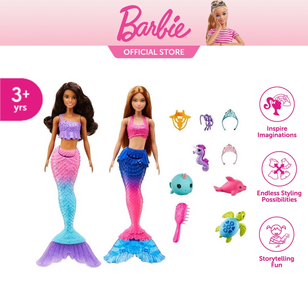 Barbie Dreamtopia Mermaid Ocean Adventure Mermaid Playset With 2 Dolls And Acessories Shopee