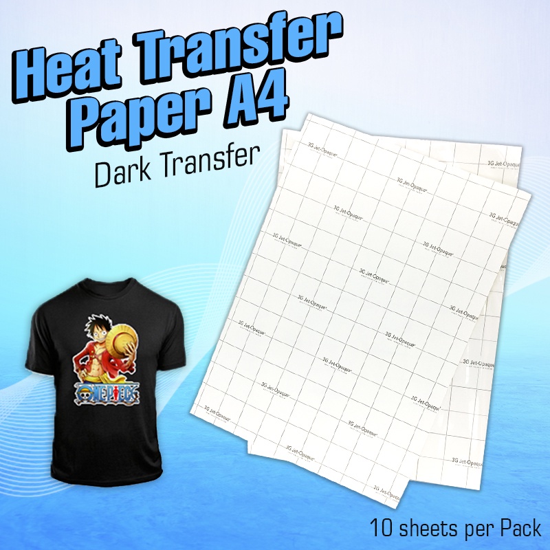 3G JetOpaque Us Dark Transfer Paper Jet Opaque A4 Size 10 Sheets