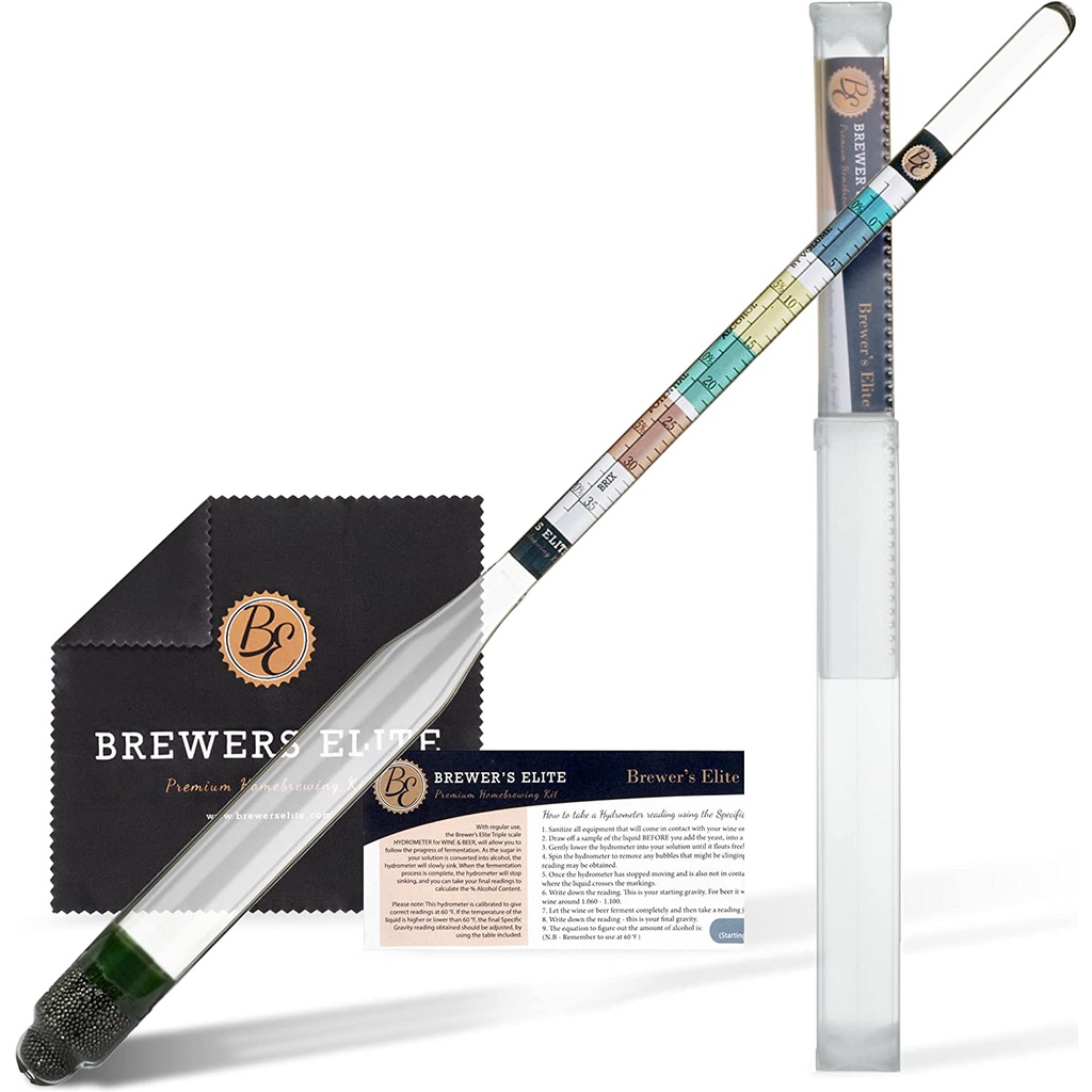 Brewer's Elite Premium Homebrewing Kit Hydrometer Specific Gravity ABV