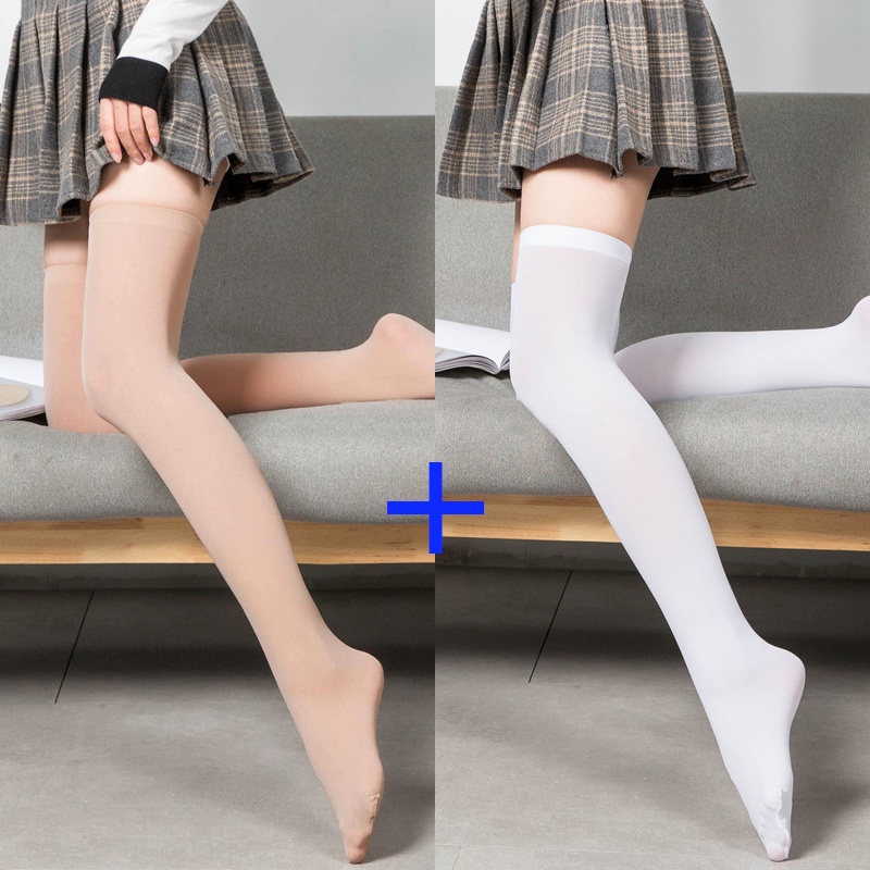 Women Velvet Elastic Long Tube Stockings Over-knee Thigh Stocking Skin ...
