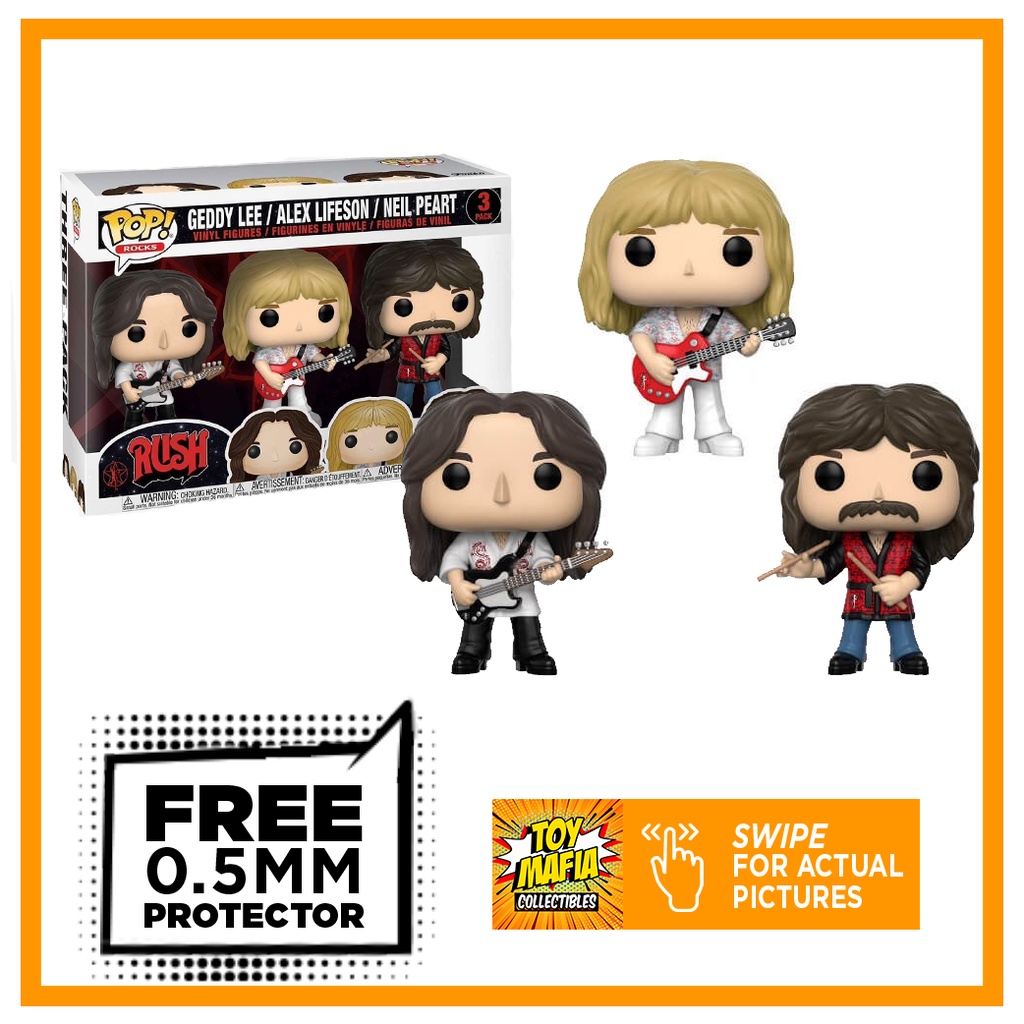 Geddy Lee / Alex Lifeson / Neil Peart (Rush 3-Pack) - Rush Funko Pop ...