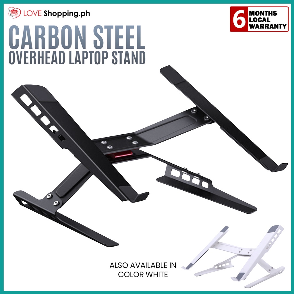 Carbon Steel Laptop Stand with Overhead Design Foldable Aluminum Laptop