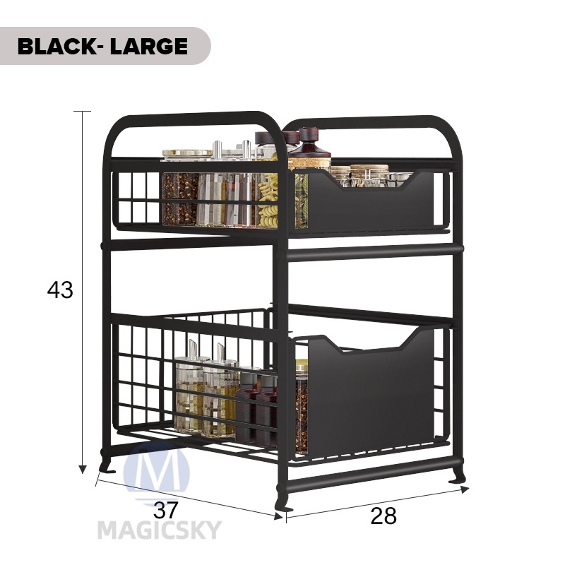 2Tier Under Metal Rack Steel Rack Sink Rack Kitchen Organizer