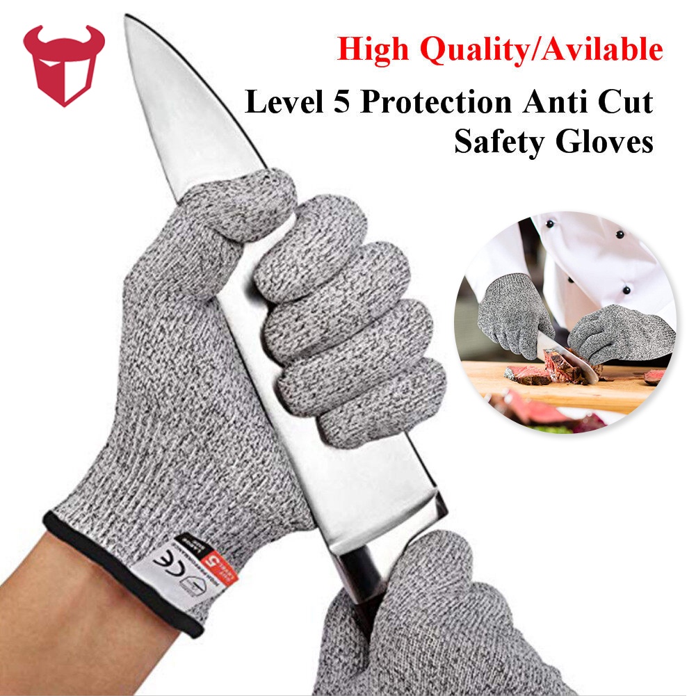 Level 5 Protection Anti Cut Cotton Safety Gloves Comfortable Gardening ...