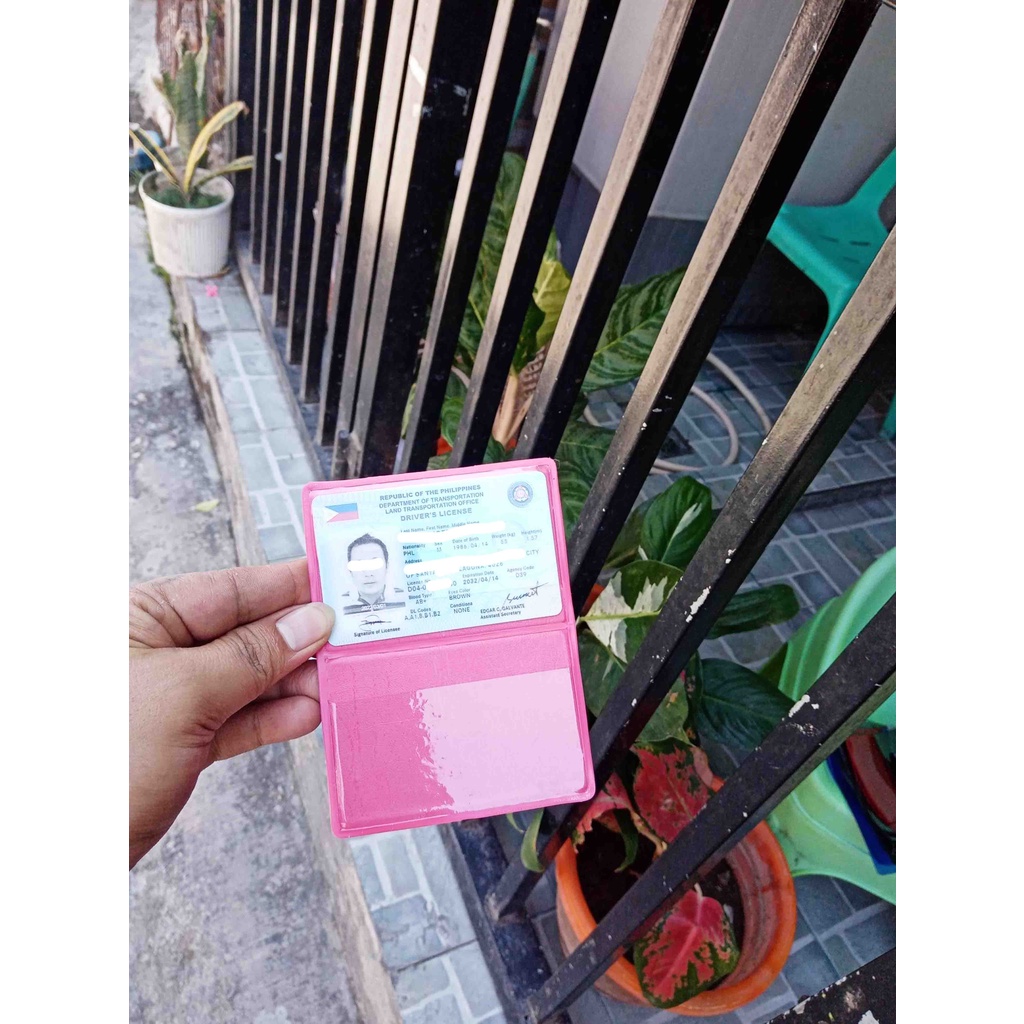 driver license holder/driver license jacket/PVC inside (Pink) | Shopee ...