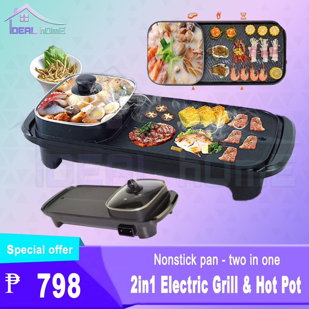 Electric Indoor outdoor Grill Portable Smokeless Non Stick Cooking BBQ  Griddle