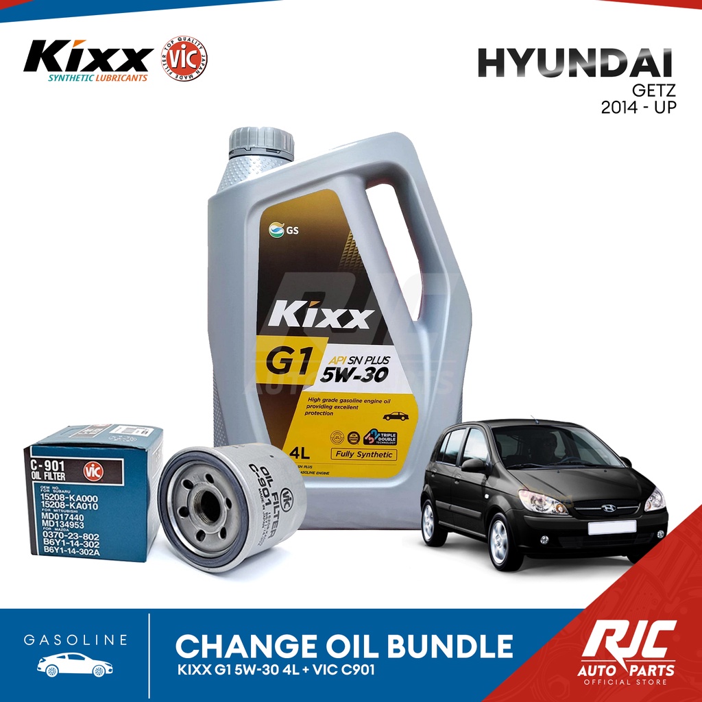 Kixx G1 Fully Synthetic 5w30 Gasoline Change Oil Bundle Set Hyundai