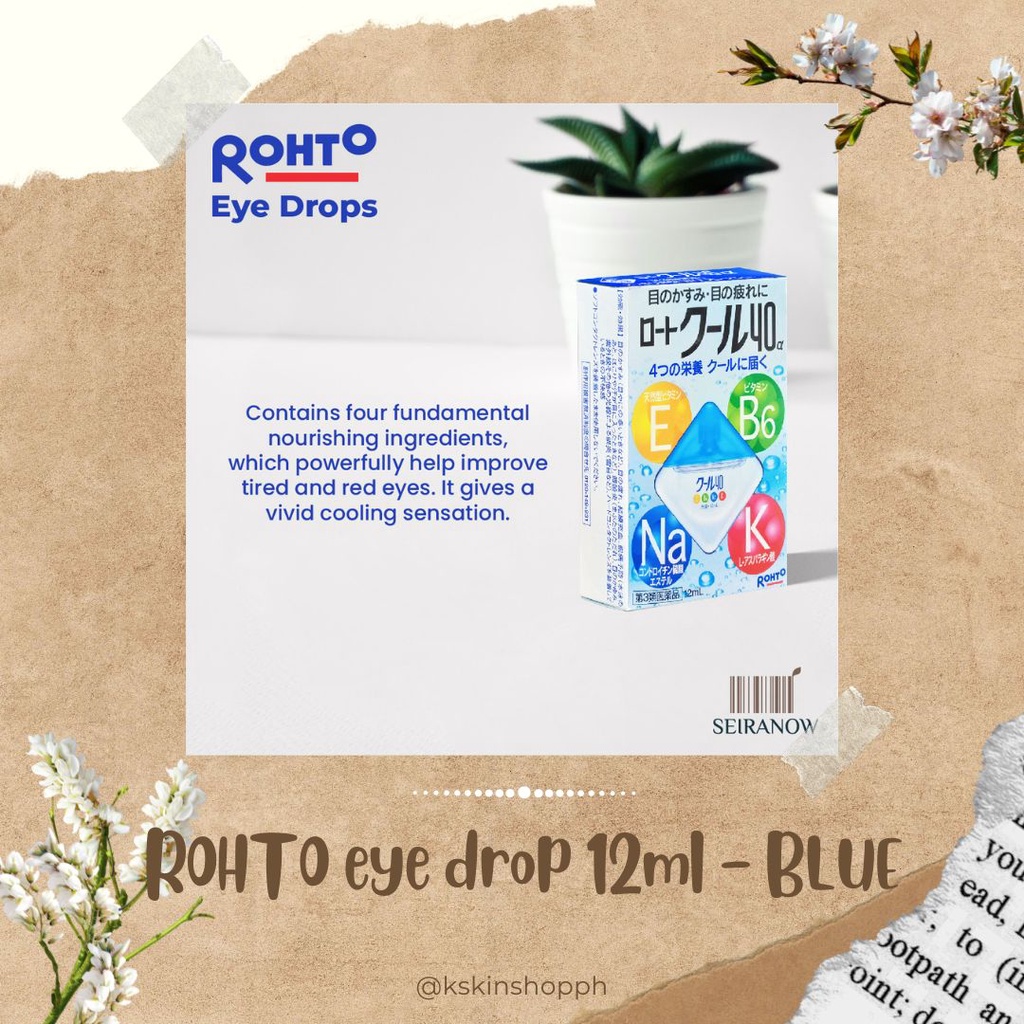 Rohto eye drop 12ml BLUE (original from Japan) Shopee Philippines