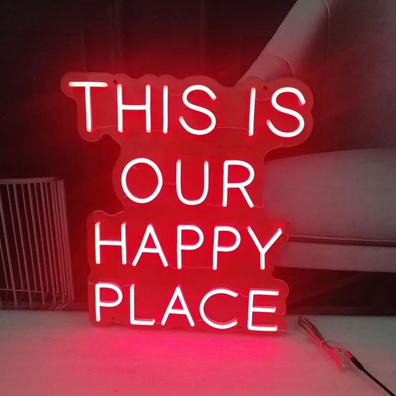 This is Our Happy Place Neon Signs Custom Neon Light Sign Led Custom