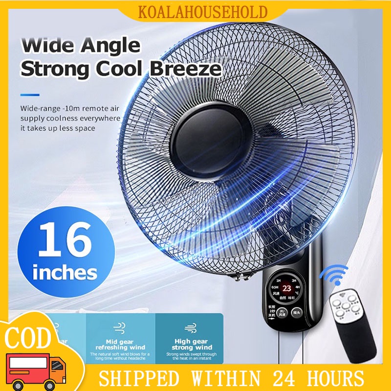 Electric Wall Fan with Remote Control Wall Mounted Ceiling Fan Heavy
