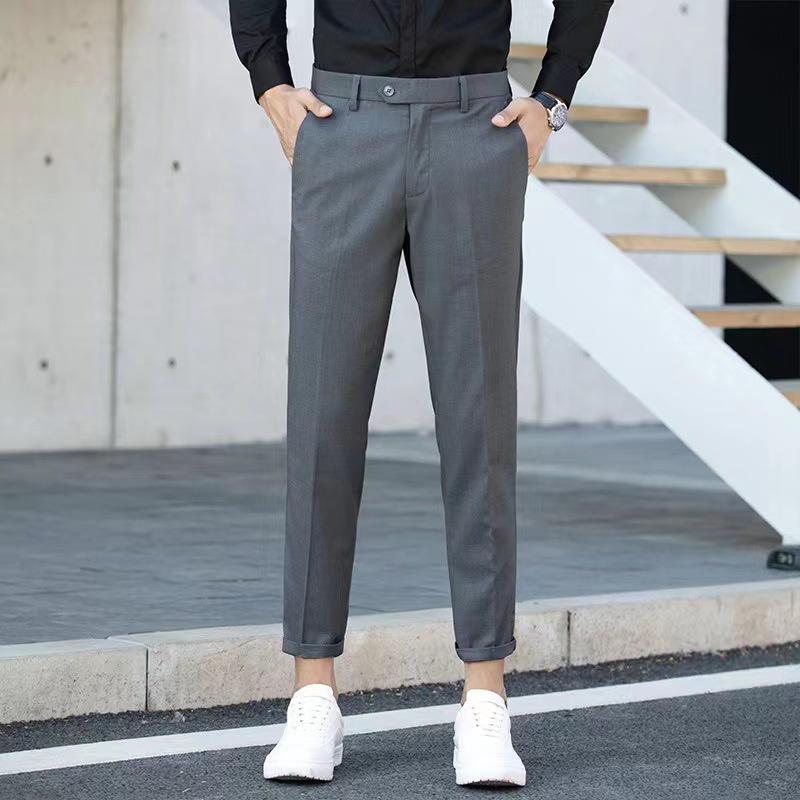 Korean men's new plain cropped ankle pants | Shopee Philippines