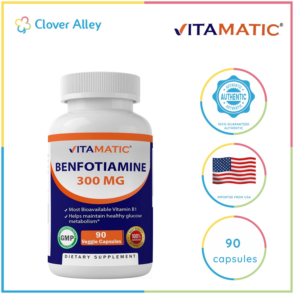 Vitamatic Benfotiamine 300mg Fat Soluble Vitamin B1 (02/2025 Expiry