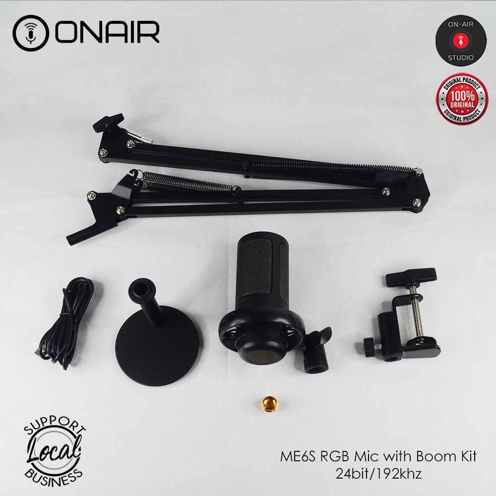 ONAIR ME6S RGB MIC With Boom Kit Gaming Condenser Microphone 24bit ...