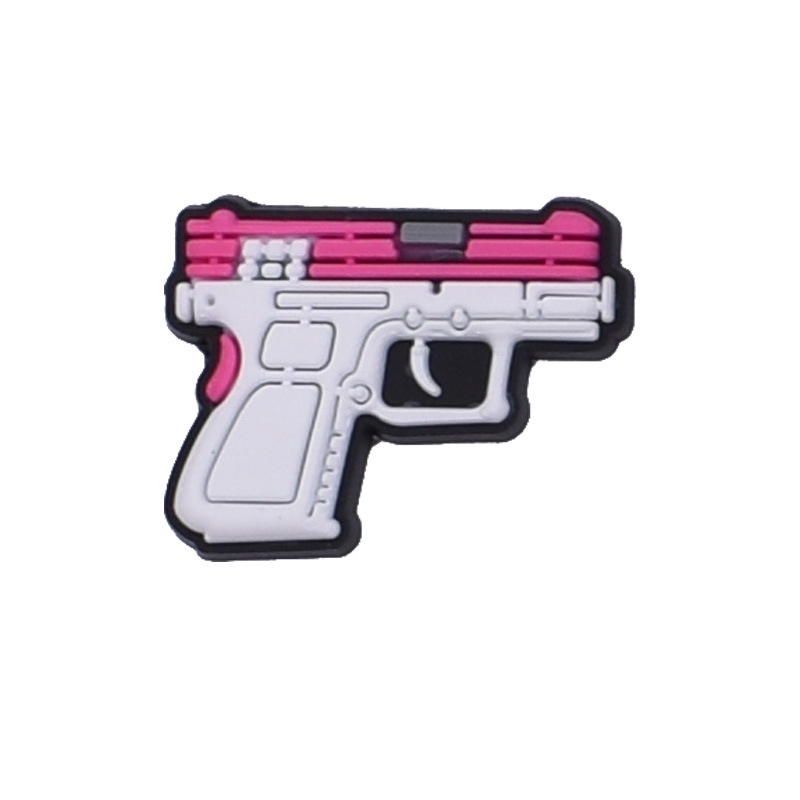 Cute jibbitz for Men Cartoon Gun crocs Jibbits Charm shoe Flower Jibits