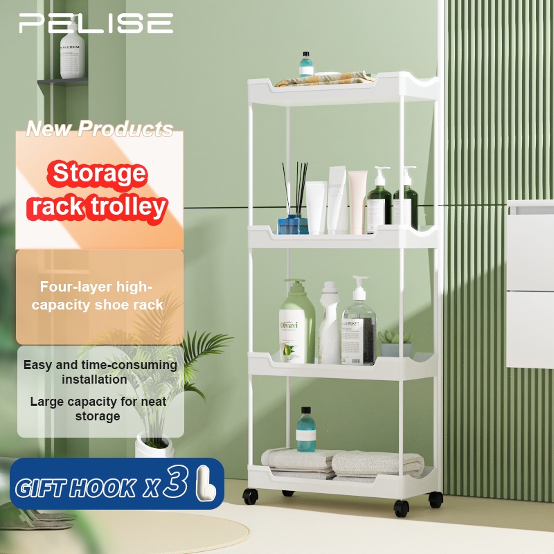 Pelise 4 Layer Moving Rack Kitchen Storage Shelf Wall Cabinets Home ...