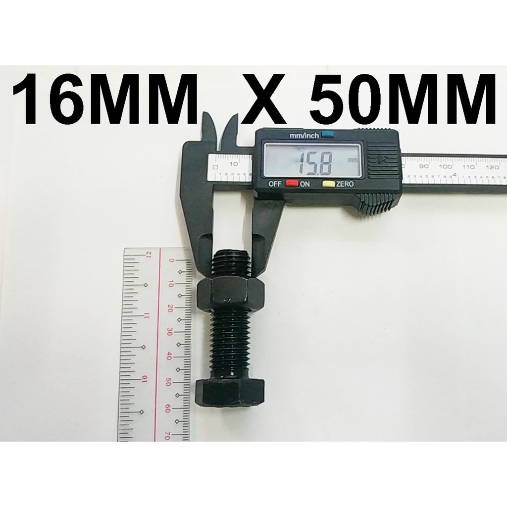 ( 5 PCS ) HT BOLT 16MM X 50MM WITH 1 PIECE NUT HI TENSILE | Shopee ...