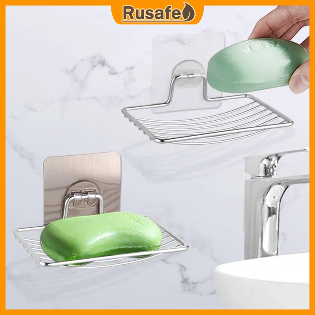 Kitchen Toilet Wall Hanging No Hole Drain Soap Rack Stainless Steel ...