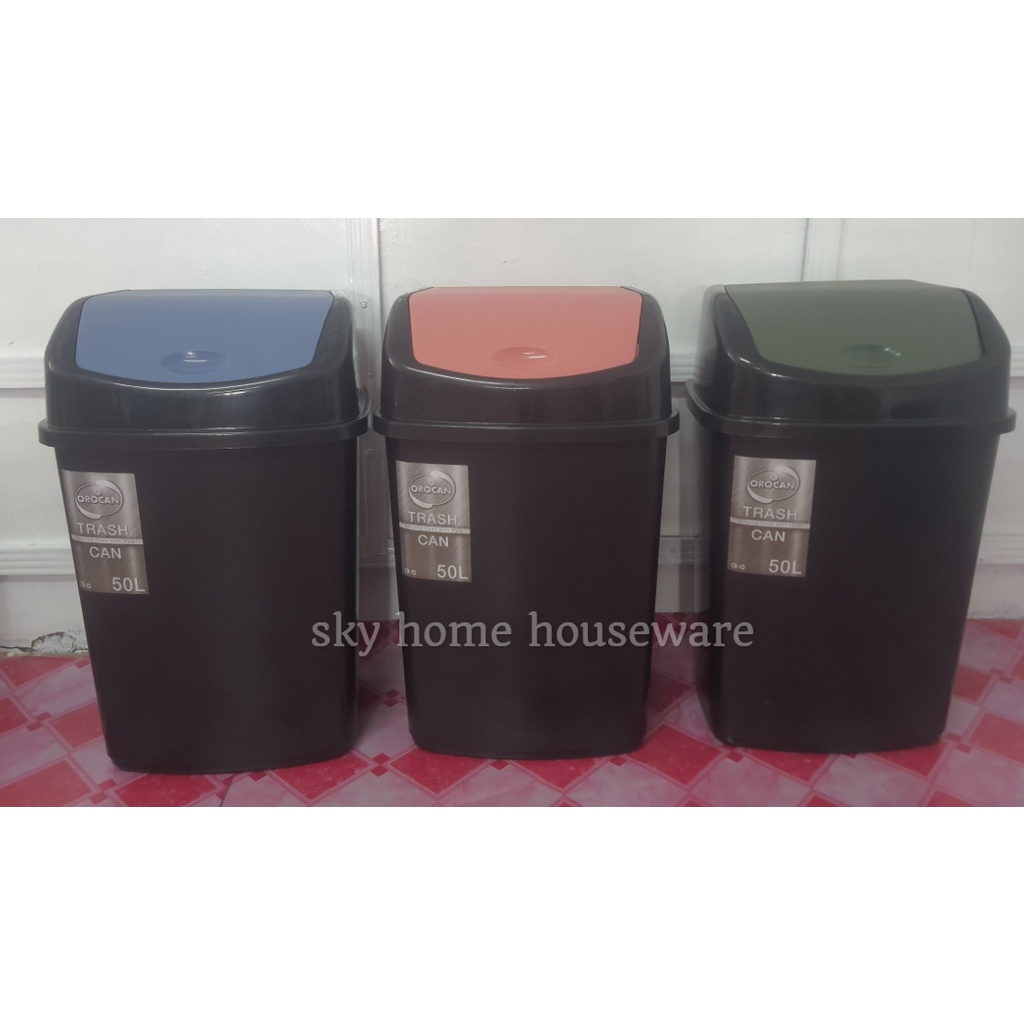 Orocan Trashcan 50L Swing Cover / Trash Can / Waste Disposal 8809
