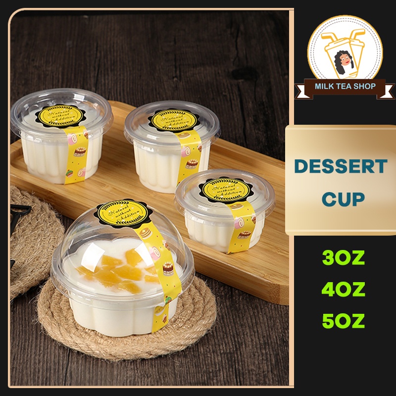 50pcs Pudding Cup Disposable Yogurt Cup Jello Dessert Cup 3oz/4oz/5oz