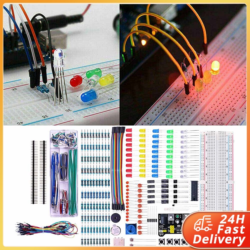 830 Tiepoints Breadboard Set Electronic Component Basic Starter Kit