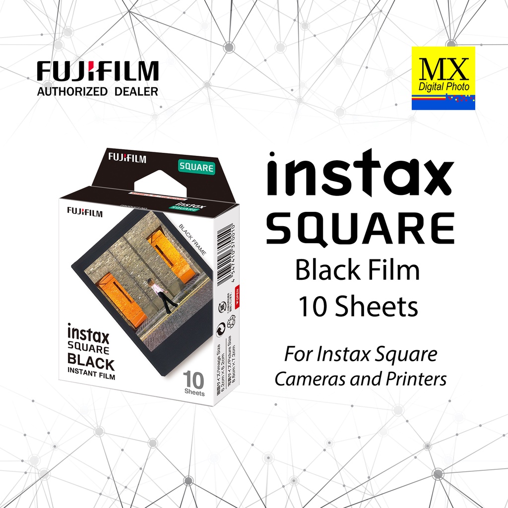 Authentic Fujifilm Instax Square Black Film 10 Sheets for Instax Square  Instant Cameras Printers