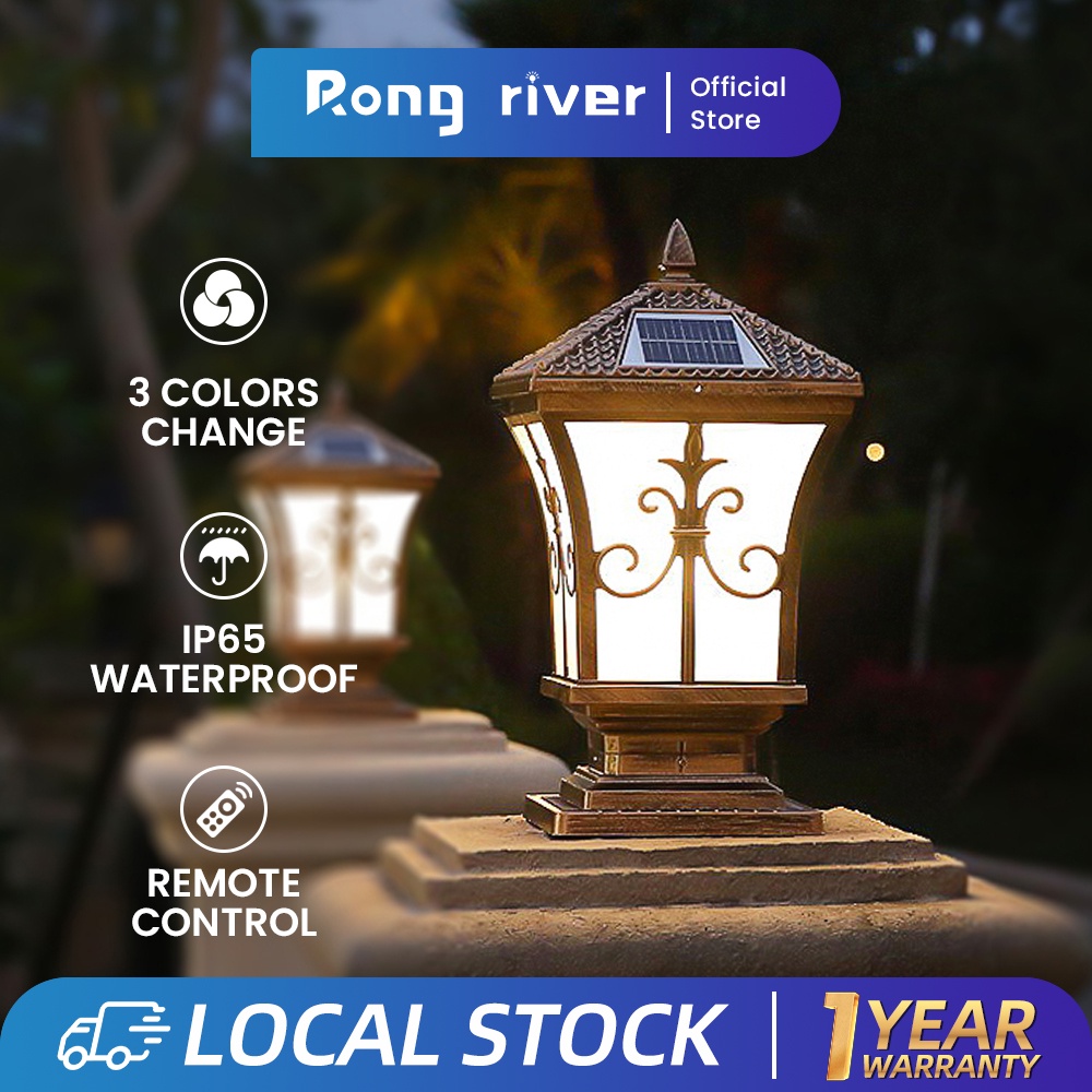 Rong River 10W 3Color Solar Light Outdoor Waterproof Solar Post Lamp ...