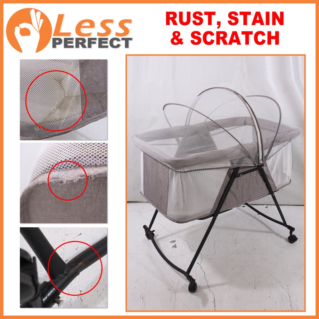 LessPerfect SlightlyDamage2158 2 in 1 Rocker Crib Portable Baby Bed