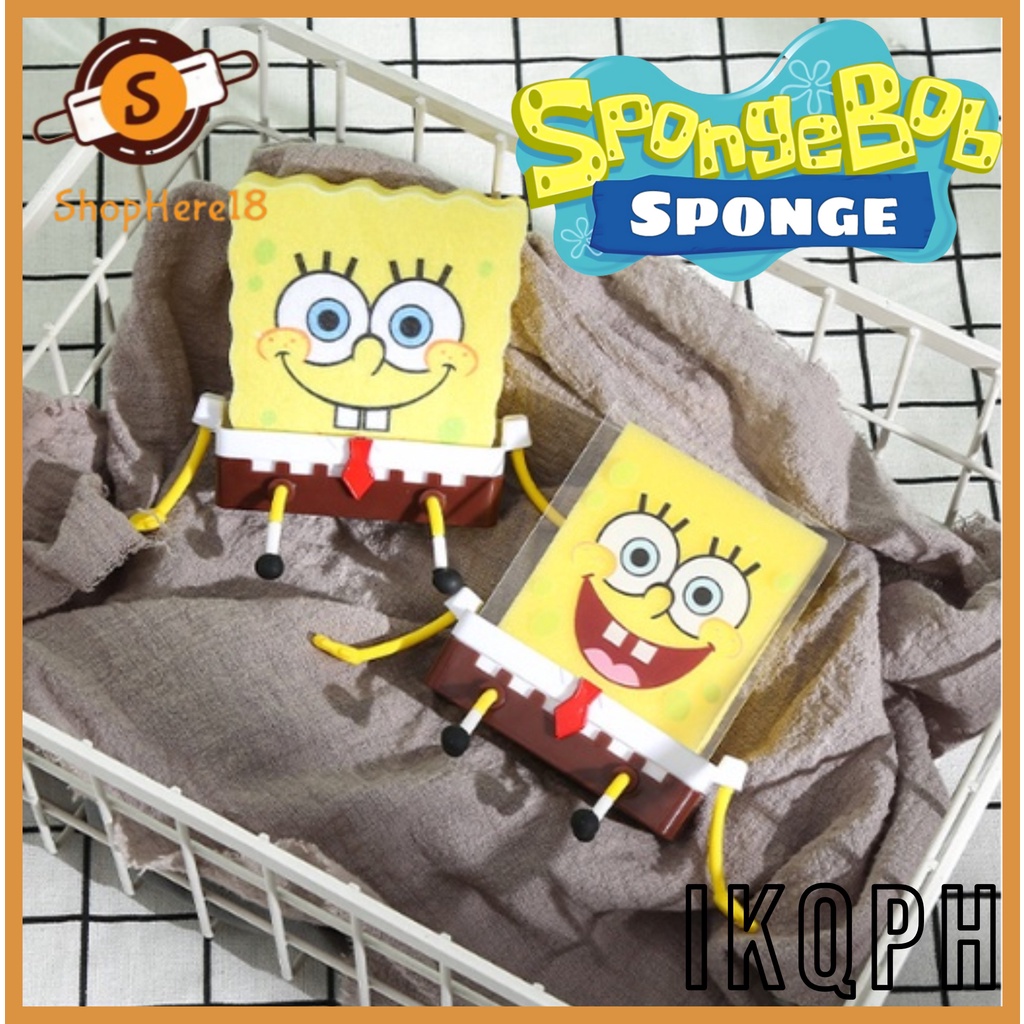 ikqph Spongebob Dishwashing Sponge Scouring Pads Scrubber Dish Cleaning
