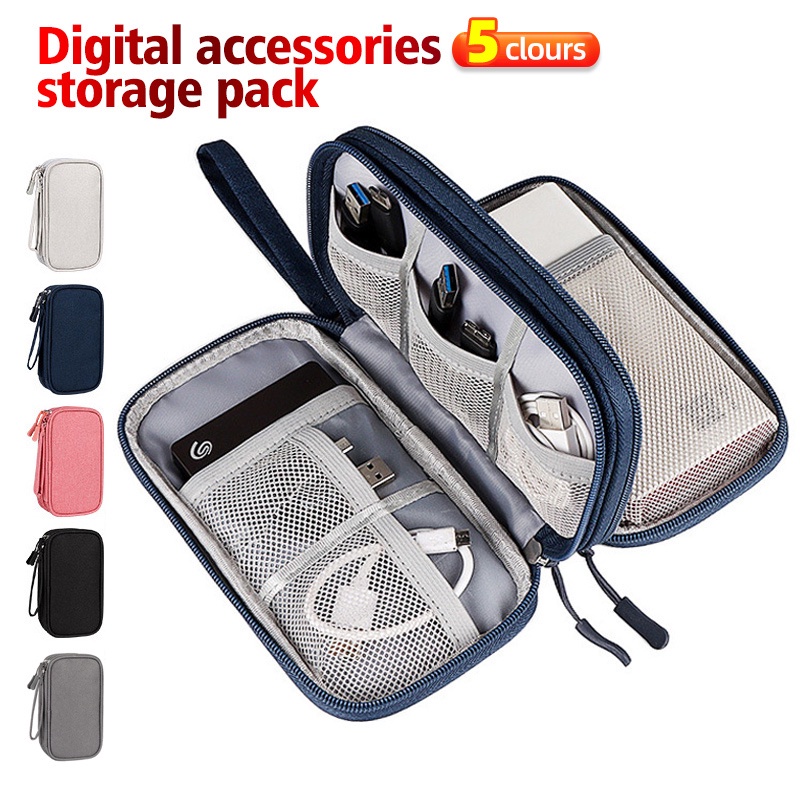 Three layers gadget charger organizer storage cellphone pouch bag cable  organizer travel organizer