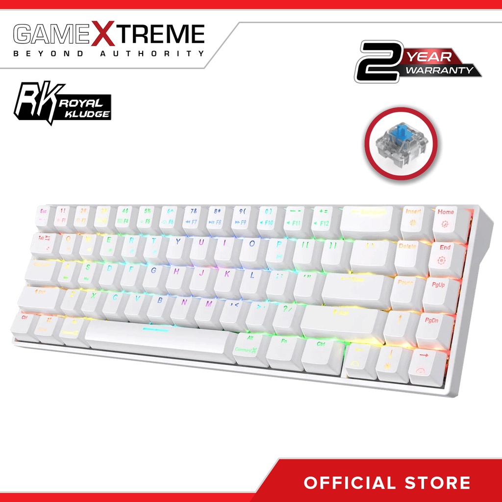 RK ROYAL KLUDGE Rk71 Tri Mode Rgb 71 Keys Swappable Mechanical Keyboard Shopee Philippines