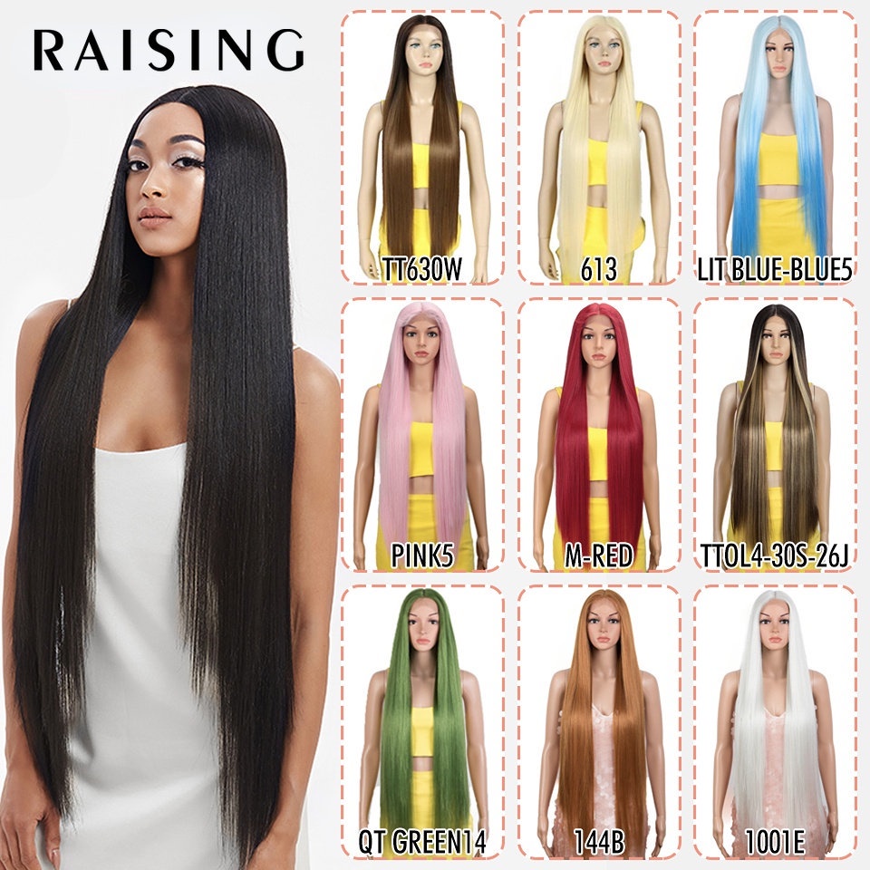 Raising Synthetic Lace Front Wig 38 Inch Es Deep Part Long Straight ...