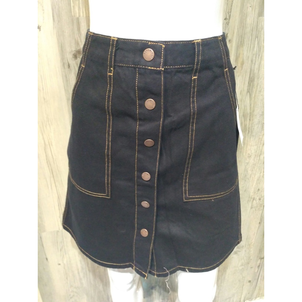 F21 Forever21 Forever 21 Black Denim Button Down Skirt Overruns Shopee Philippines