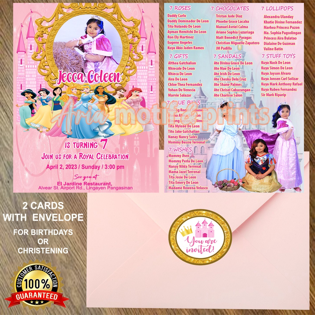 disney princess invitation card | Shopee Philippines