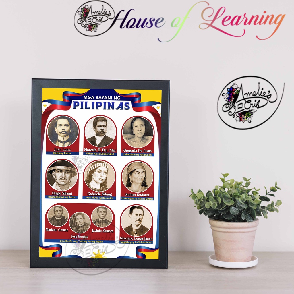 Mga Bayani Ng Pilipinas Philippine Heroes Mga Sagisag Philippine Symbols Laminated A4 7814