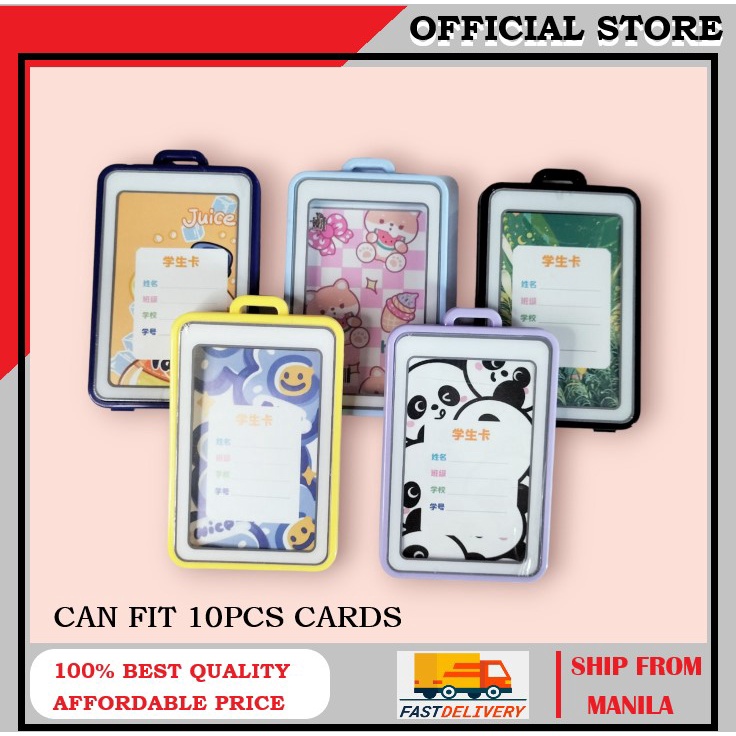 new-card-case-multi-colored-plastic-school-id-holders-double-sided