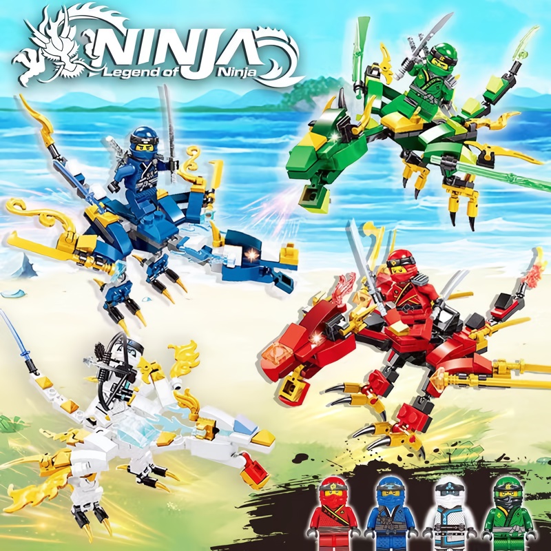 115PCS Ninja Dragon Model Building Blocks Sets Ball Creator Figures ...