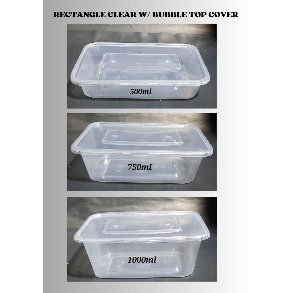 Pcs Pcs Rectangle Microwavable Food Container Plastic Tub