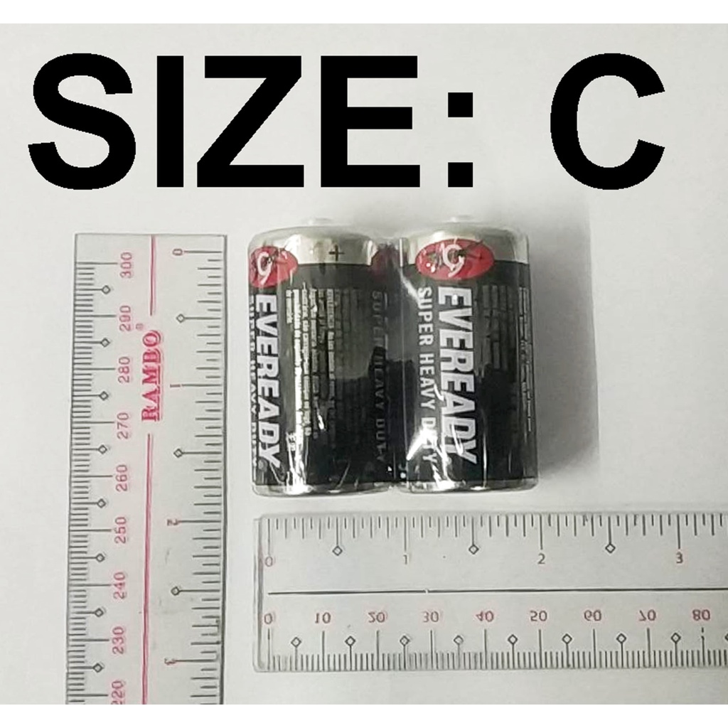 ORIGINAL EVEREADY BATTERY SIZE C ( PRICE PER 1 SET OF 2 PIECES ) AS PER
