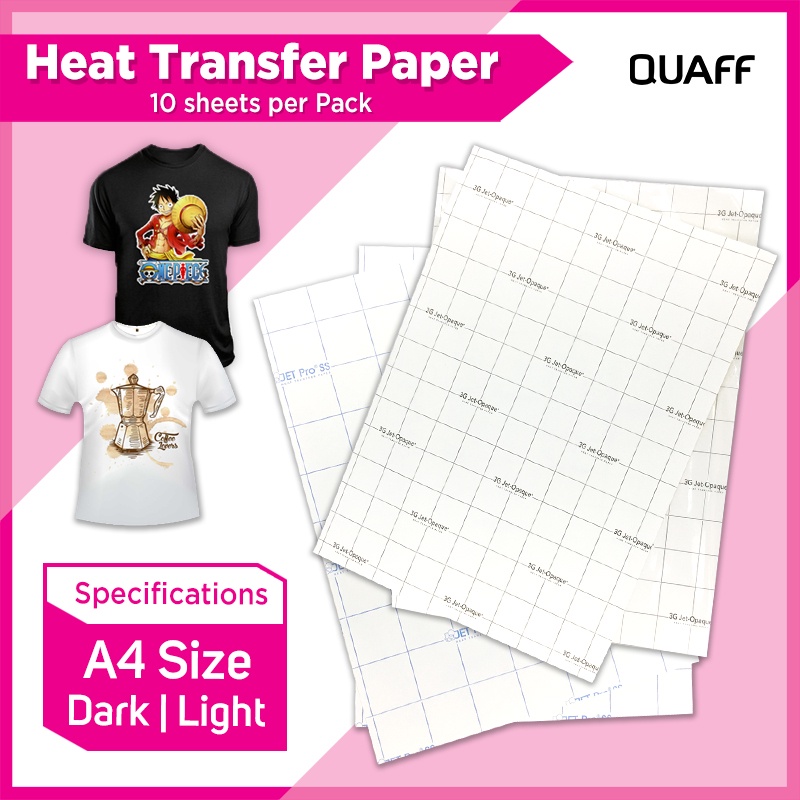 Transfer Paper A4 size (Dark and Light) (10pcs per pack) Jet Pro SS
