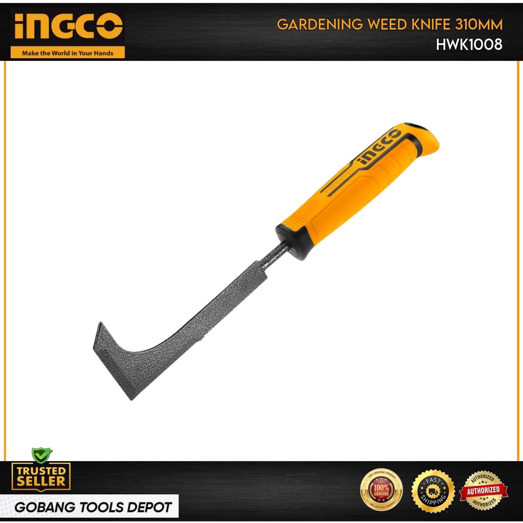 Ingco HWK1008 Carbon Steel Grass Knife with Unique Design Patent Handle