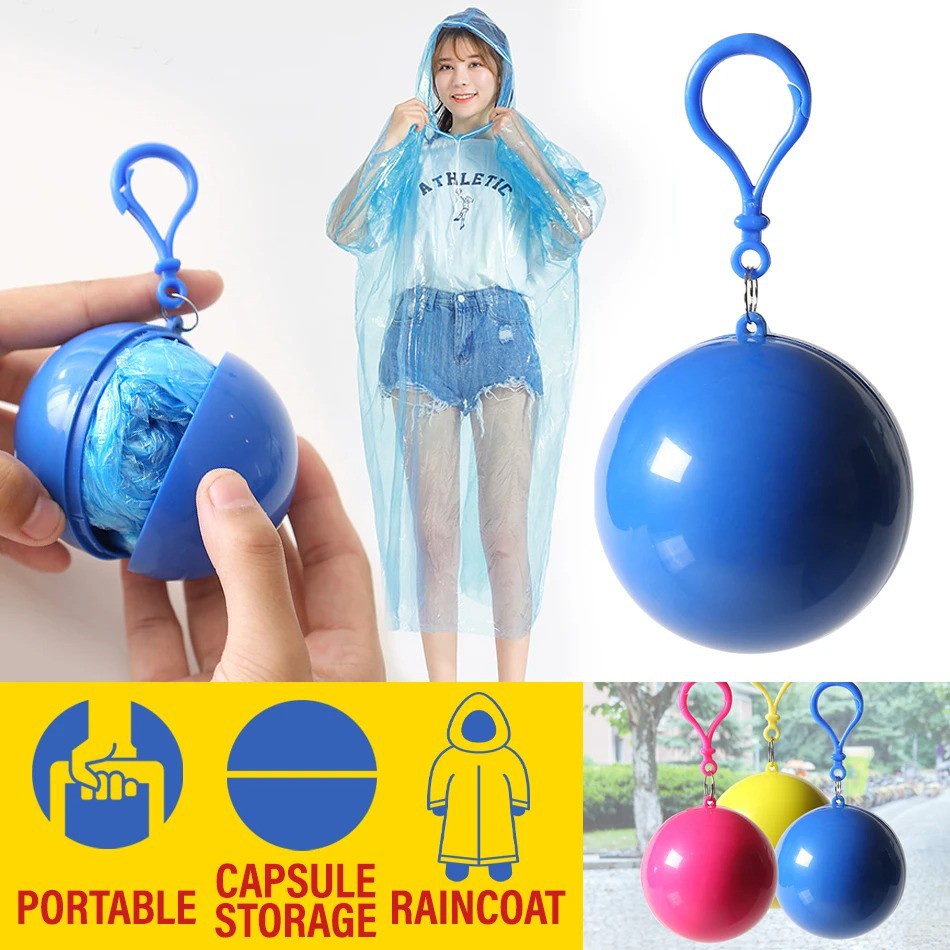 Disposable Portable Raincoat with Storage Ball Foldable Pocket Rain ...