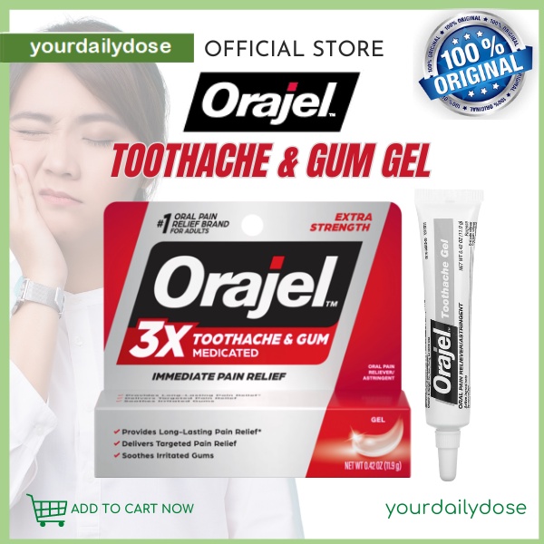 Orajel Instant Pain Relief Gel X Medicated For Toothache Gum Oz