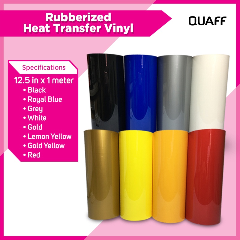 QUAFF Korea Rubberize CDP Heat Transfer Vinyl Ordinary Colors (12.5 ...